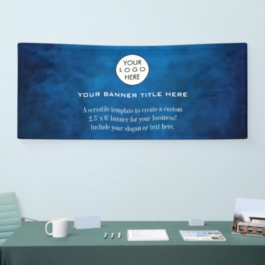 Business Logo Minimalist Modern professioneel blau Spandoek (Beurs)