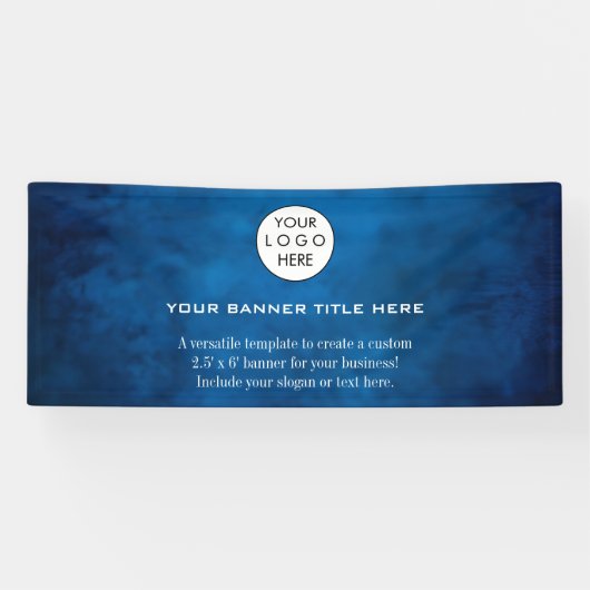 Business Logo Minimalist Modern professioneel blau Spandoek (Horizontaal)