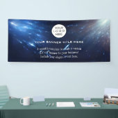 Business Logo Minimalist Modern professioneel blau Spandoek (Beurs)