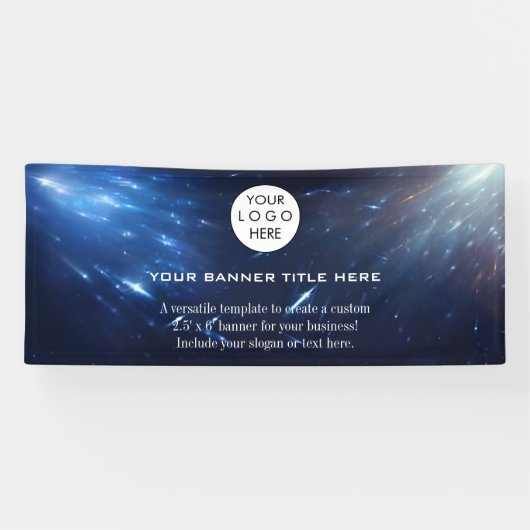 Business Logo Minimalist Modern professioneel blau Spandoek (Horizontaal)