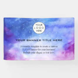 Business Logo Minimalist Modern professioneel blau Spandoek