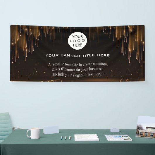 Business Logo Minimalist Modern professioneel zwar Spandoek (Beurs)