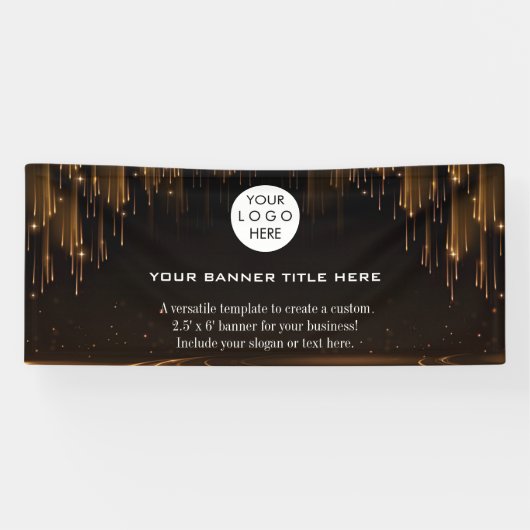 Business Logo Minimalist Modern professioneel zwar Spandoek (Horizontaal)