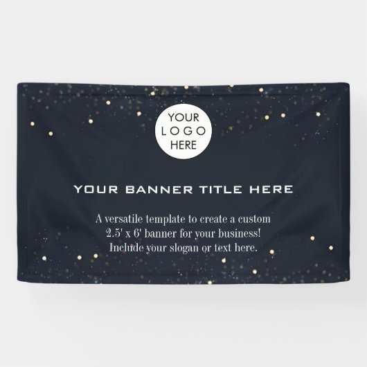 Business Logo Minimalist Modern professioneel zwar Spandoek (Horizontaal)