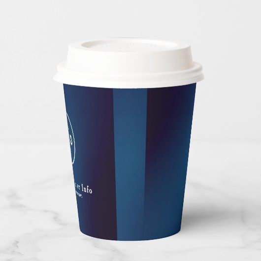 Business Logo Minimalist Professional Paper Cup Papieren Bekers (Links)