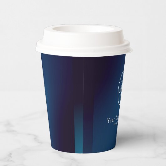 Business Logo Minimalist Professional Paper Cup Papieren Bekers (Rechts)