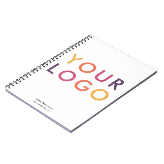 Business Logo minimalist White Notitieboek (Linkerzijde)