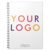 Business Logo minimalist White Notitieboek (Voorkant)