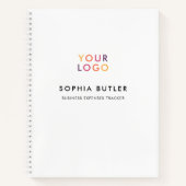 Business Logo minimalist White Notitieboek (Voorkant)