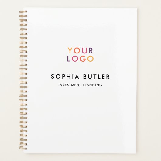 Business Logo minimalist White Planner (Voorkant)