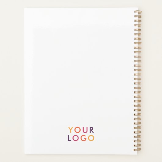 Business Logo minimalist White Planner (Achterkant)