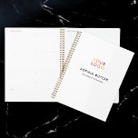 Business Logo minimalist White Planner<br><div class="desc">Blijf georganiseerd en blijf op de hoogte van uw doelen met deze gepersonaliseerde business planner. Met uw bedrijf logo aan de bovenkant, gevolgd door jouw naam en aangepaste tekst in een strak, modern schreefloos lettertype, biedt deze planner een verfijnde touch aan uw dagelijkse planning. Met voldoende ruimte voor planningen, takenlijsten...</div>