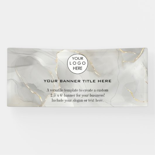 Business Logo Minimalistisch Modern professioneel Spandoek (Horizontaal)