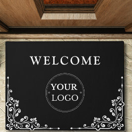 Business Logo Modern Black Promo Branded Deurmat