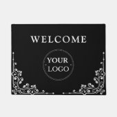 Business Logo Modern Black Promo Branded Deurmat (Voorkant)