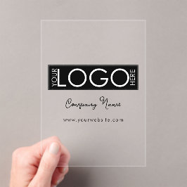Business Logo Modern Branded Script Corporate Acryl Uitnodigingen