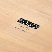 Business Logo Modern Branded Script Corporate Acryl Uitnodigingen (Laagn)