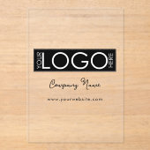 Business Logo Modern Branded Script Corporate Acryl Uitnodigingen (Voorkant)