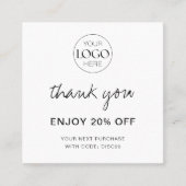 Business Logo Modern Chic Bedankt Kortingskaartje (Voorkant)