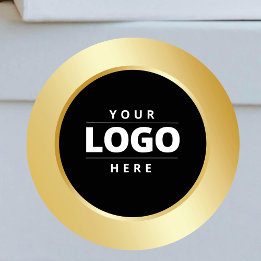 Business Logo Modern Corporate Black Gold Verzendi Ronde Sticker