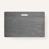 Business Logo Modern Grijs Hout Foto Medewerker ID Badge (Achterkant)