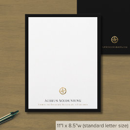 Business Logo Modern Luxe Zwarte Grens Briefhoofd