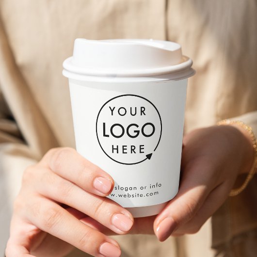 Business Logo Modern minimalistisch, eenvoudig wit Papieren Bekers