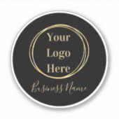 Business Logo Modern Minimalistisch Zwart Goud Sticker (Voorkant)
