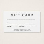 Business Logo Modern Minimalistische Gift Kaart (Achterkant)