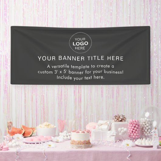 Business Logo Modern Professional 6'-banner Spandoek (Feest)