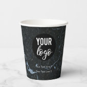 Business Logo Modern Professional Black Marmer Papieren Bekers (Achterkant)