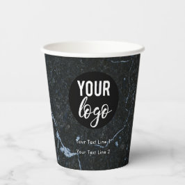 Business Logo Modern Professional Black Marmer Papieren Bekers