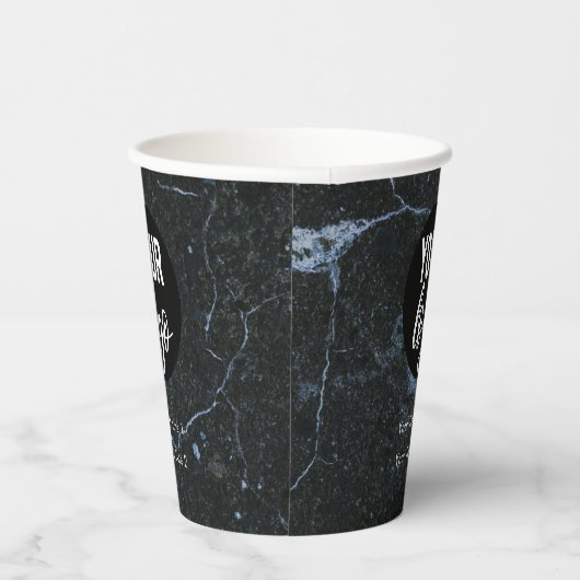 Business Logo Modern Professional Black Marmer Papieren Bekers (Rechts)