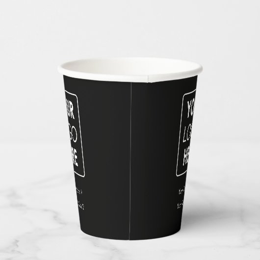 Business Logo Modern Professional Simple Black Papieren Bekers (Rechts)