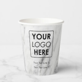 Business Logo Modern Professional White Marble Papieren Bekers
