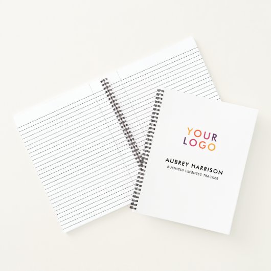 Business Logo Modern Professional White Notitieboek (Binnen)