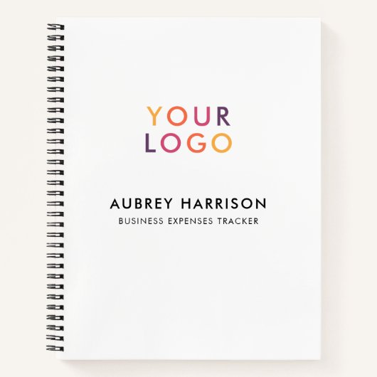 Business Logo Modern Professional White Notitieboek (Voorkant)
