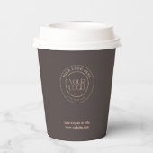 Business Logo Modern Professionele Barista Papieren Bekers (Achterkant)