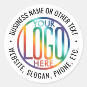 Business Logo Modern Promotional Branding Wit Ronde Sticker (Voorkant)