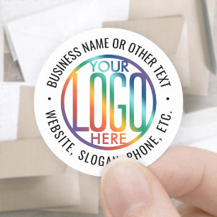 Business Logo Modern Promotional Branding Wit Ronde Sticker