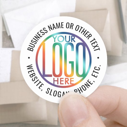 Business Logo Modern Promotional Branding Wit Ronde Sticker