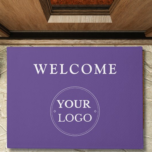 Business Logo Modern Promotionele Paarse Deurmat