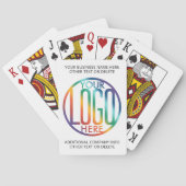 Business Logo Modern Promotionele Zwart-wit Pokerkaarten (Achterkant)