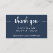 Business Logo Modern Script Bedankt Promotie Kortingskaartje (Voorkant)