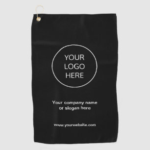Business Logo Modern zwarte golfhanddoek