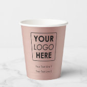 Business Logo Moderne Professional Roos Gold Papieren Bekers (Achterkant)
