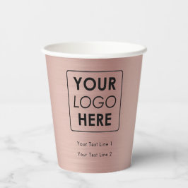 Business Logo Moderne Professional Roos Gold Papieren Bekers