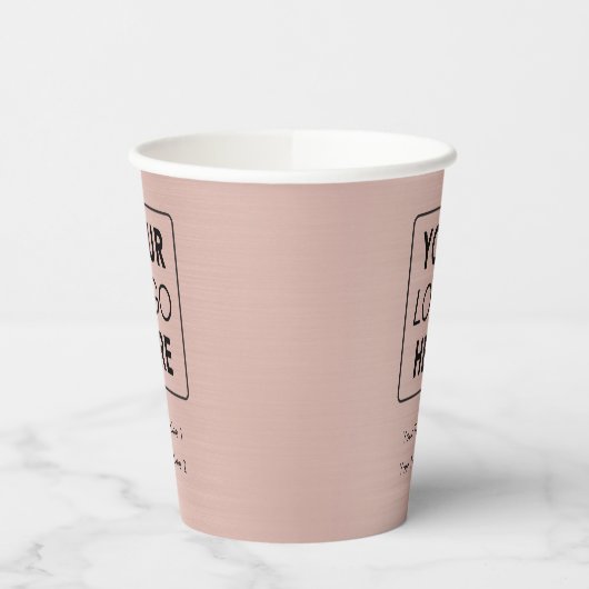 Business Logo Moderne Professional Roos Gold Papieren Bekers (Links)