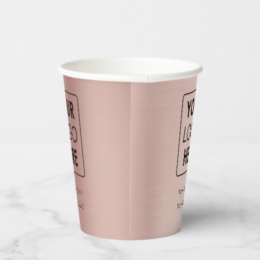Business Logo Moderne Professional Roos Gold Papieren Bekers (Rechts)