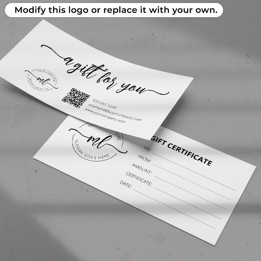 Business Logo Monogram Initialen Cadeaubon